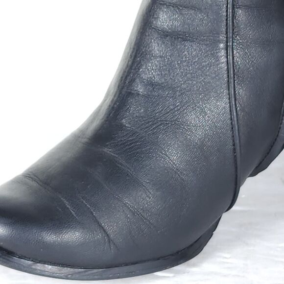 M Grigiarancio Women's US7-7,5 EU38 Black Leather Zip Heeled Ankle Boots Booties - Picture 15 of 15